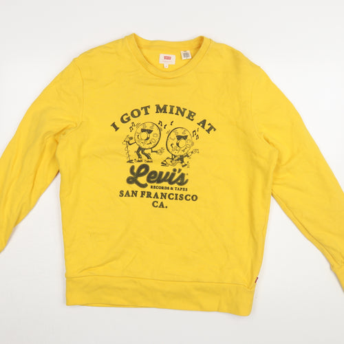 Levi's Men's Yellow Graphic Pullover Sweatshirt M