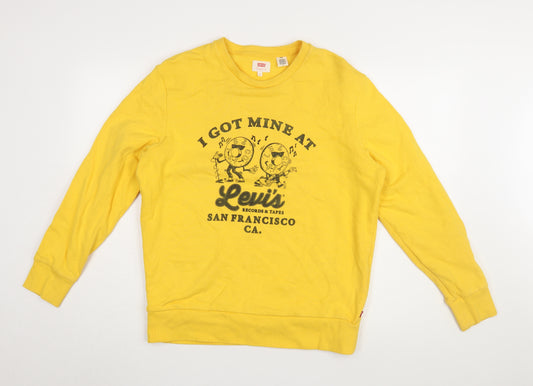 Levi's Men's Yellow Graphic Pullover Sweatshirt M