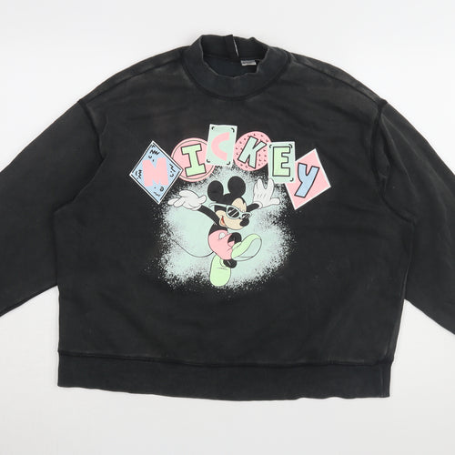 H&M Women's Black Mickey Graphic Pullover Sweatshirt S