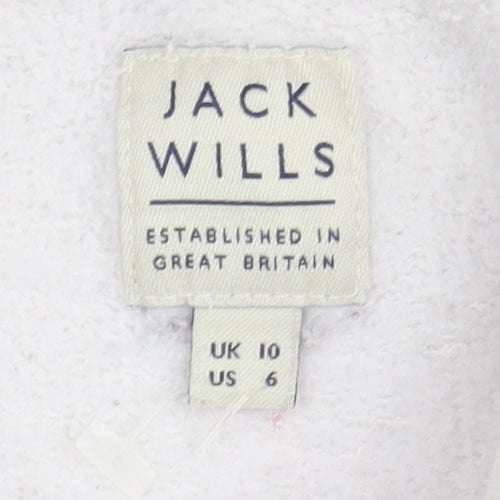 Jack Wills Women's Ivory Hoodie, Size 10, Logo Accents