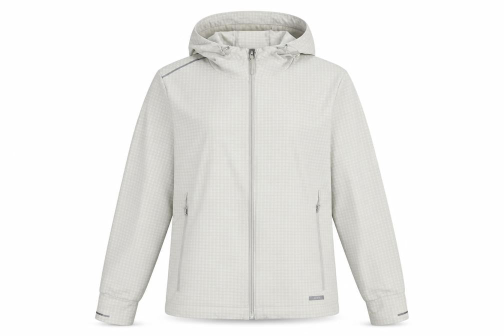 Front view of Decathlon unisex grey windbreaker jacket m casual