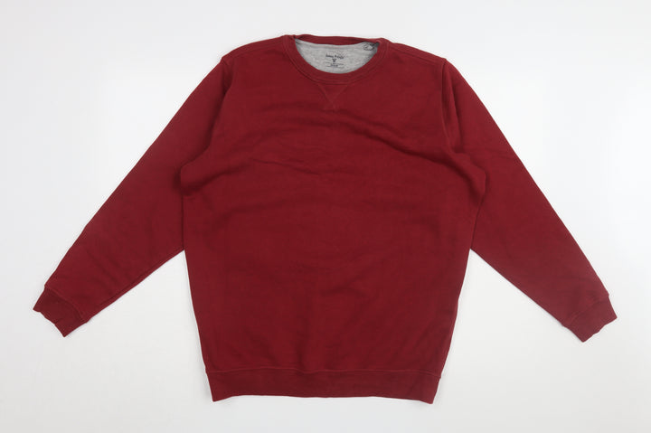 James Pringle Red Pullover Sweatshirt M Unisex Casual