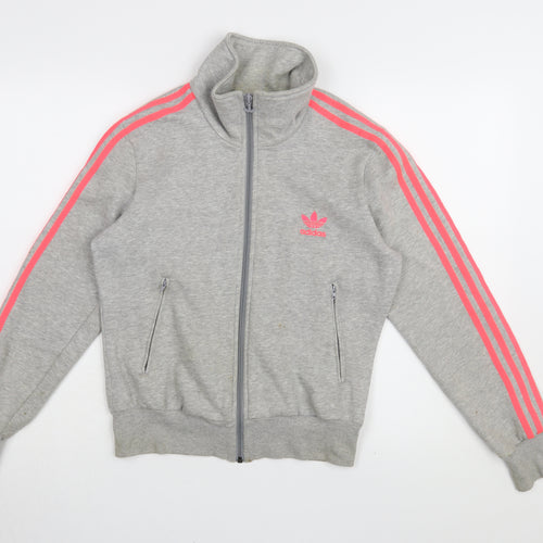 Adidas Women's Grey Full Zip Sweatshirt Size 10