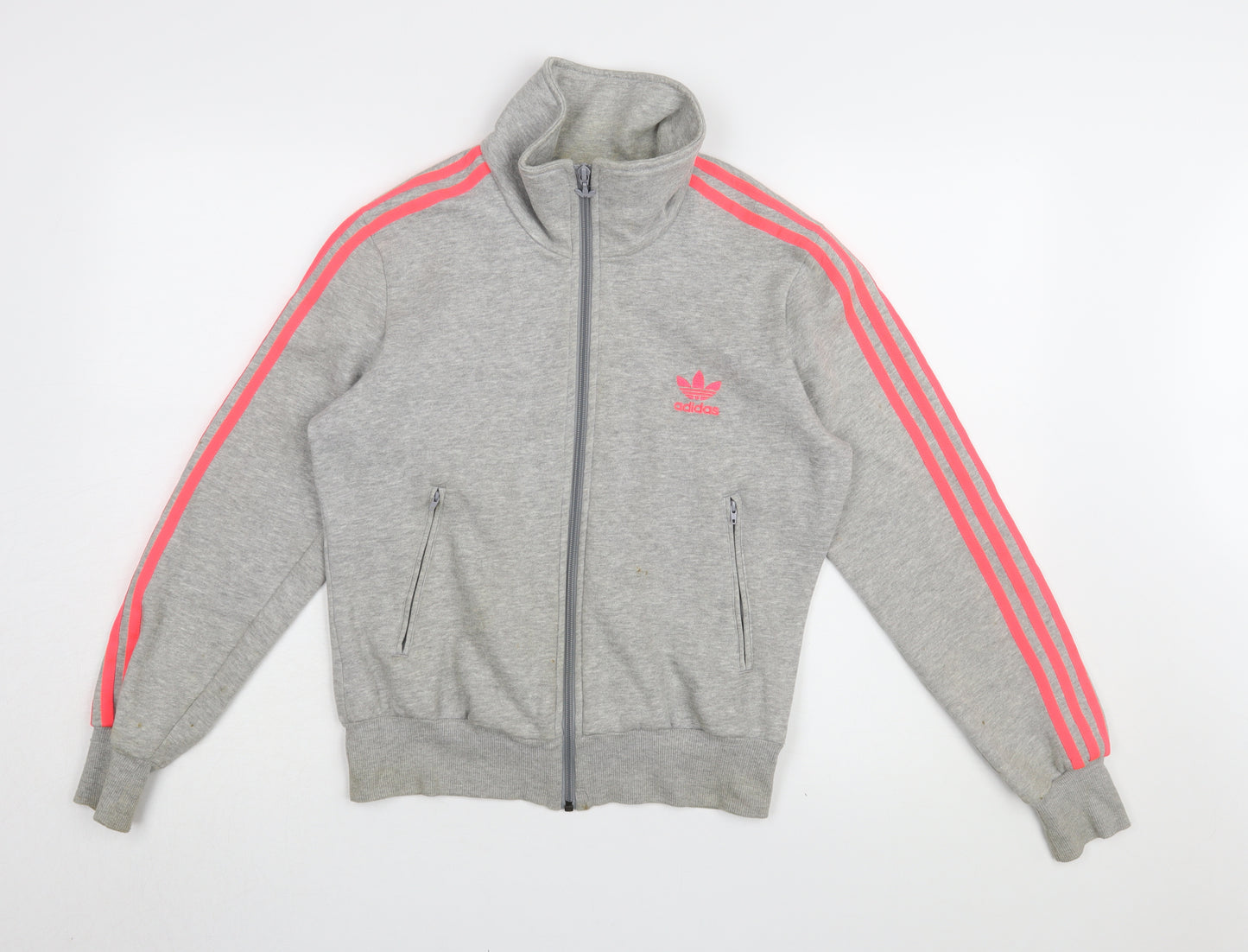 Adidas Women's Grey Full Zip Sweatshirt Size 10