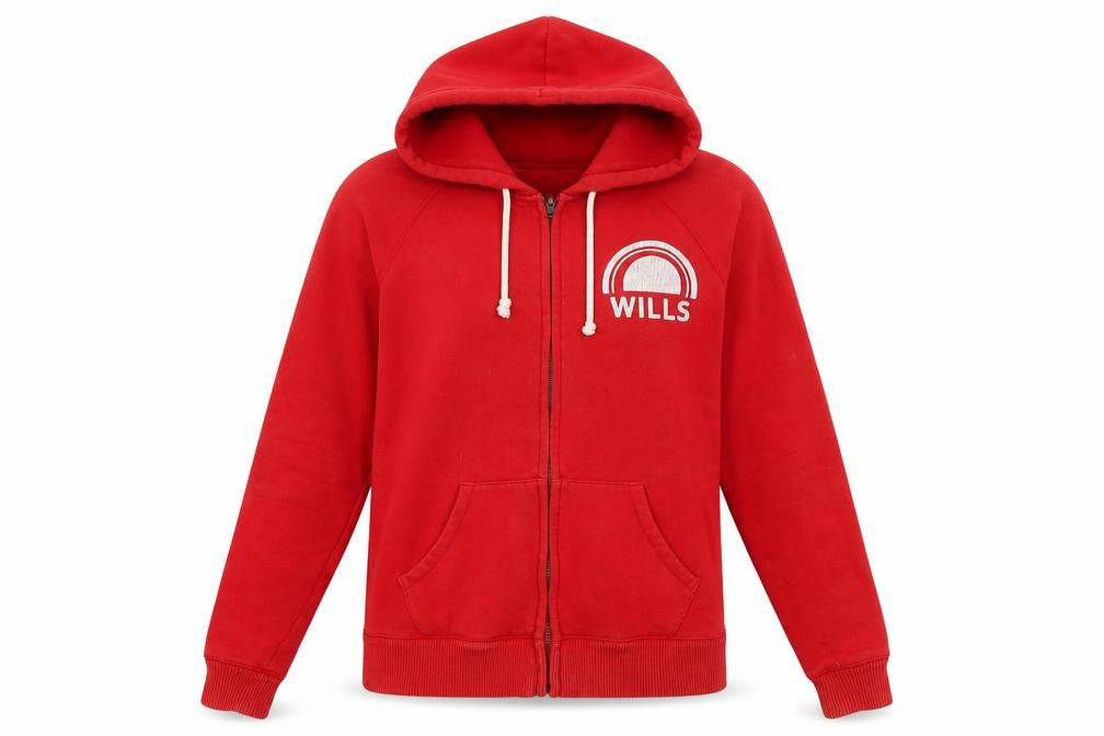 Jack Wills Women Red Full Zip Hoodie Size 10