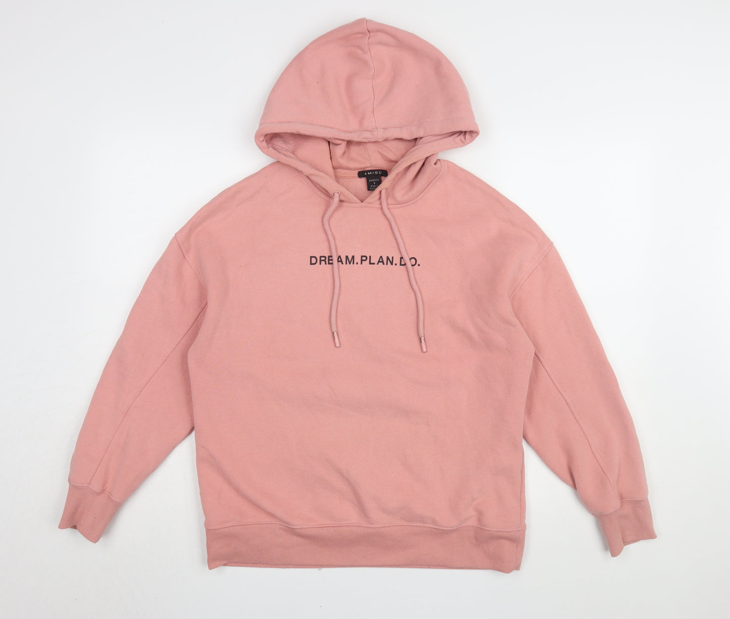Amisu Women's Pink Pullover Hoodie, Size S, Casual