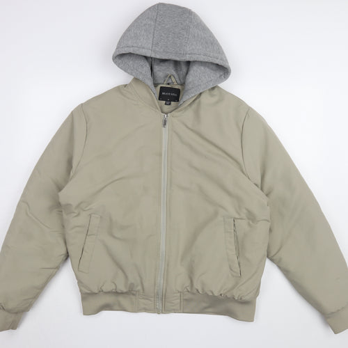 Brave Soul Women's Beige Hooded Bomber Jacket S