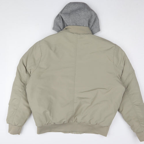 Brave Soul Women's Beige Hooded Bomber Jacket S