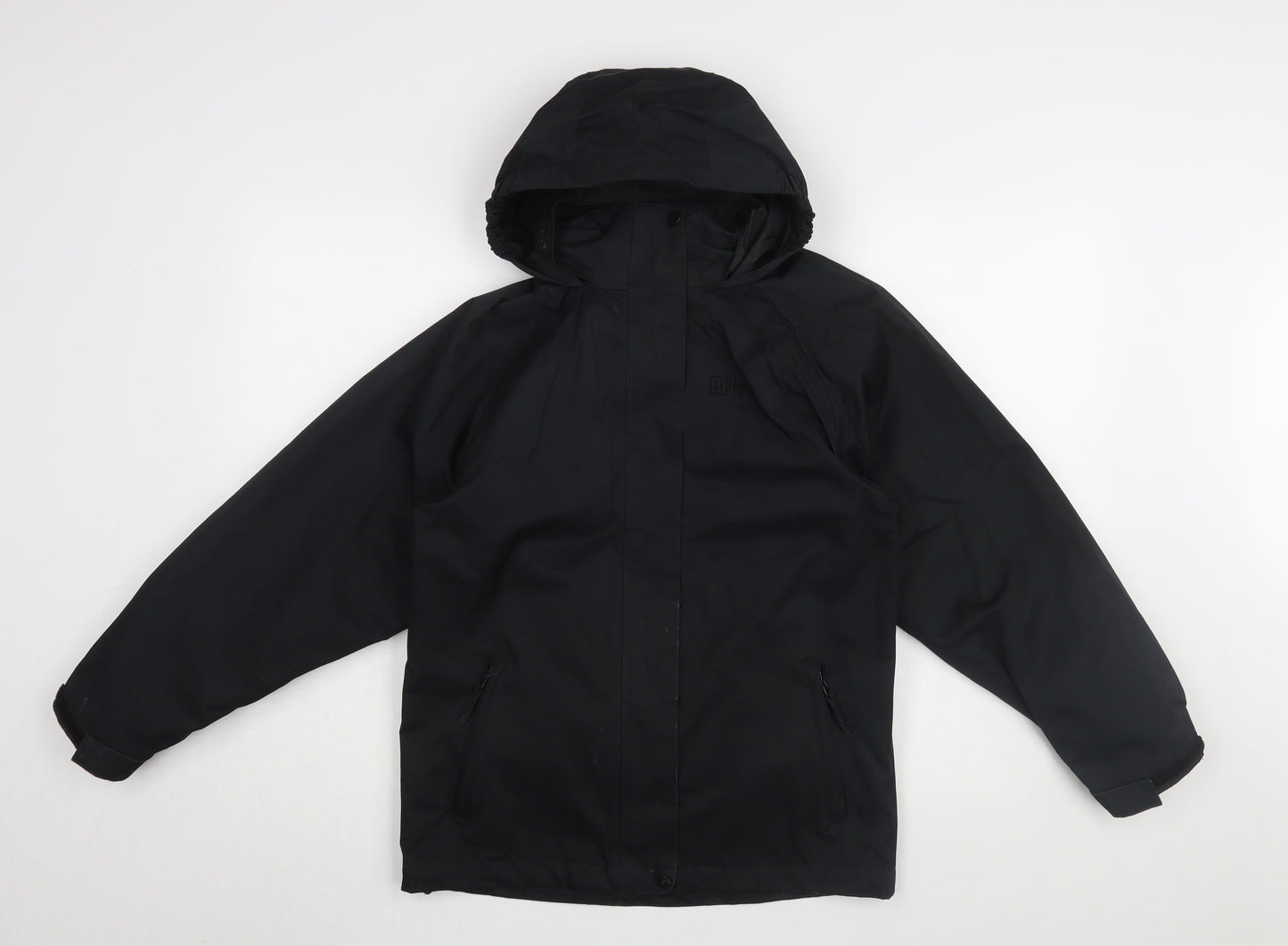 Hi Gear Boys Black Hooded Rain Coat - Size 7-8