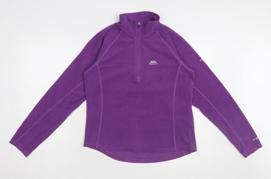 Trespass Women's Purple Fleece 1/4 Zip Pullover Medium