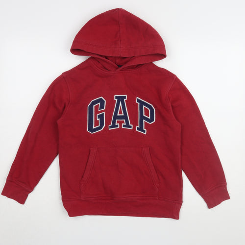 GAP Boys Red Pullover Hoodie 8-9 Years - Logo Graphic