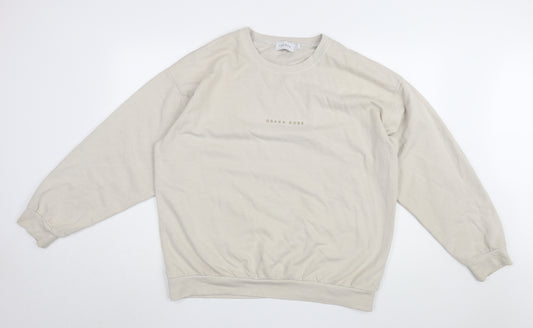 Topman Men's Beige Pullover Sweatshirt M - Logo Accent