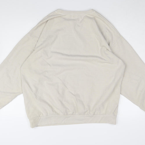 Topman Men's Beige Pullover Sweatshirt M - Logo Accent