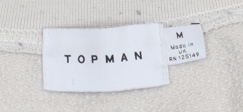 Topman Men's Beige Pullover Sweatshirt M - Logo Accent