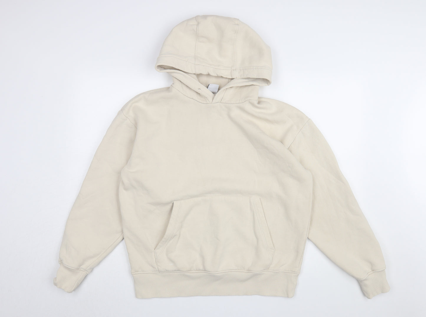 Zara Men's Beige Pullover Hoodie, Size M, Lightweight