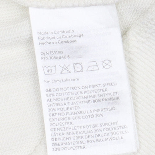 H&M Unisex Adults White UCLA Pullover Sweatshirt M