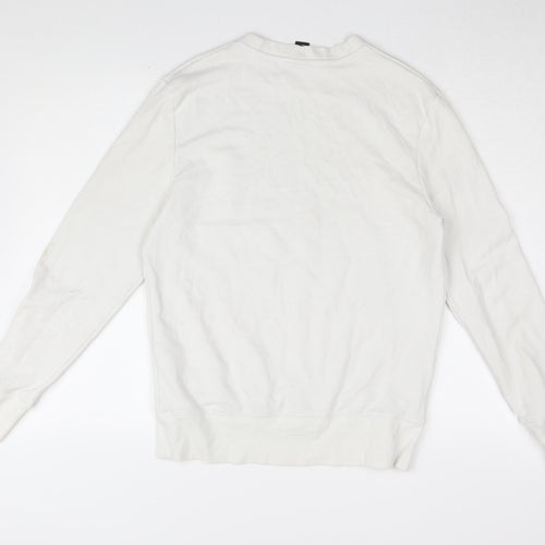 H&M Men's White Good Vibes Sweatshirt Size UK 10