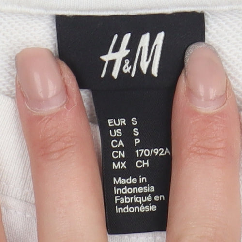 H&M Men's White Good Vibes Sweatshirt Size UK 10