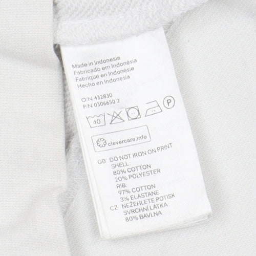 H&M Men's White Good Vibes Sweatshirt Size UK 10