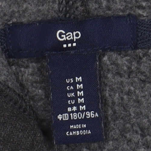 Gap Men's Grey Full Zip Hoodie, Medium, Logo Accent