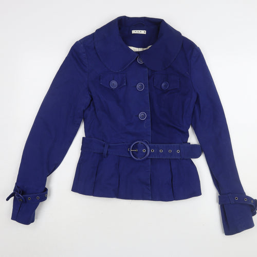 Vila Women's Blue Belted Jacket Size M