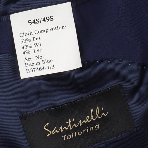 Santinelli Men's Blue Slim Suit Jacket 54S