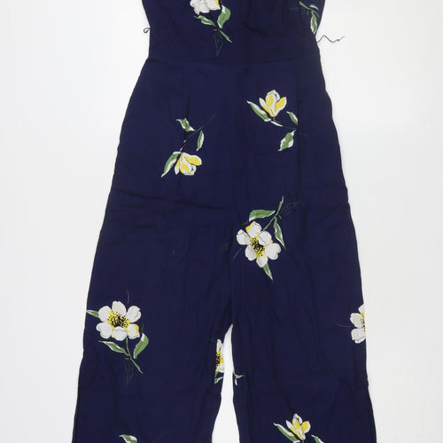 Warehouse Women's Blue Floral Jumpsuit UK 6, Viscose, New