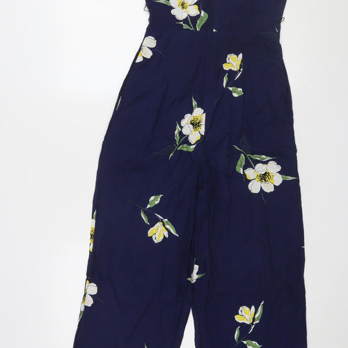 Warehouse Women's Blue Floral Jumpsuit UK 6, Viscose, New