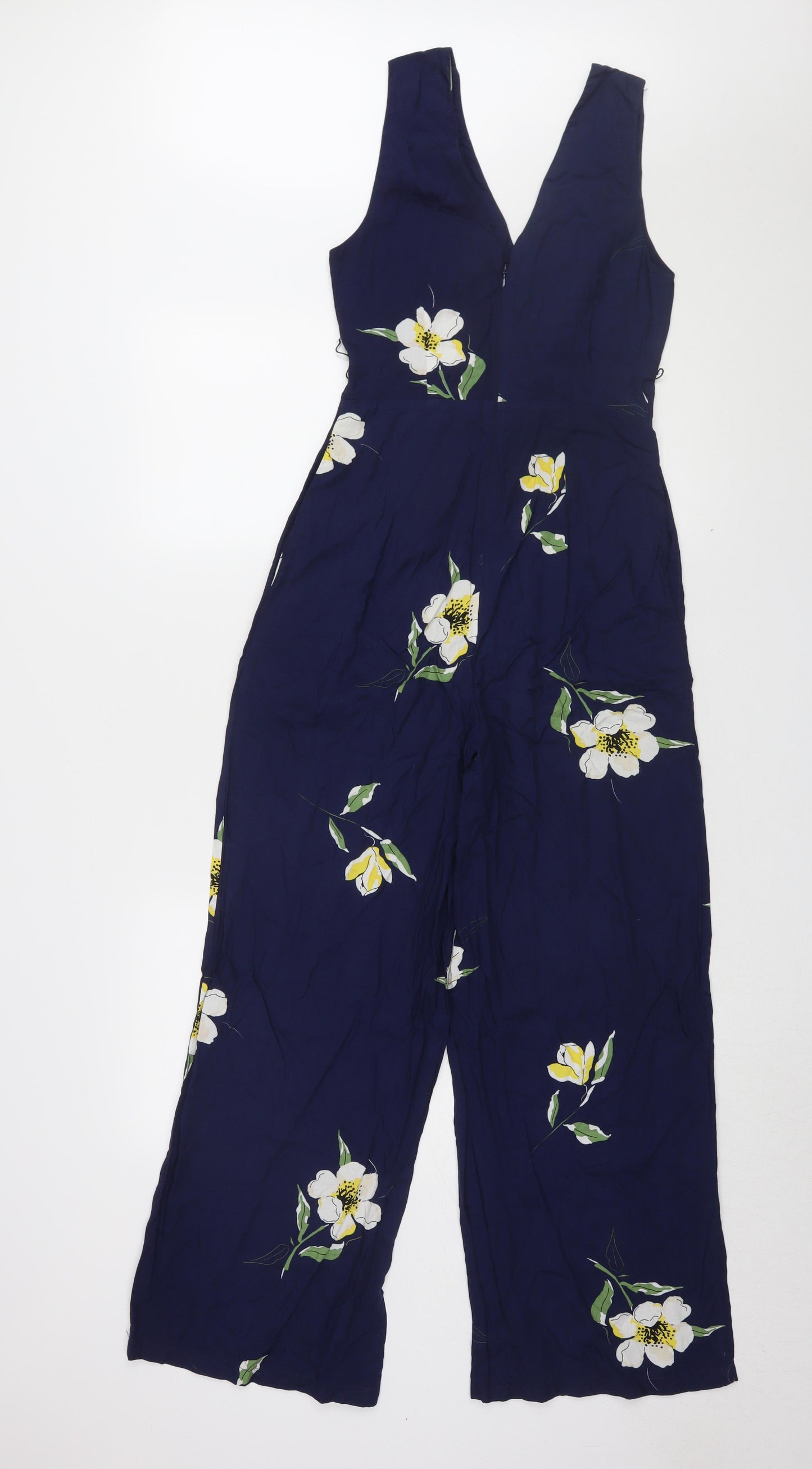 Warehouse Women's Blue Floral Jumpsuit UK 6, Viscose, New