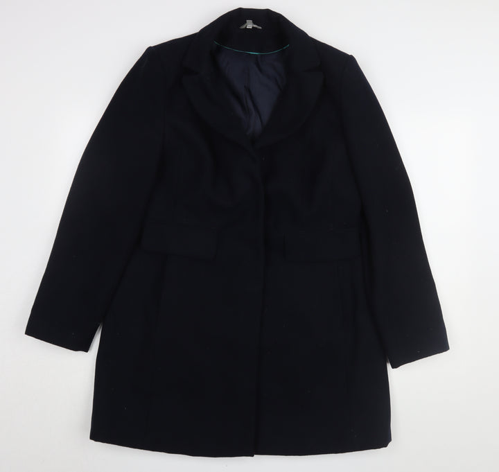Marks and Spencer Women's Black Overcoat Size 14
