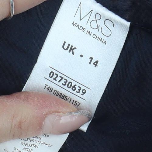 Marks and Spencer Women's Black Overcoat Size 14