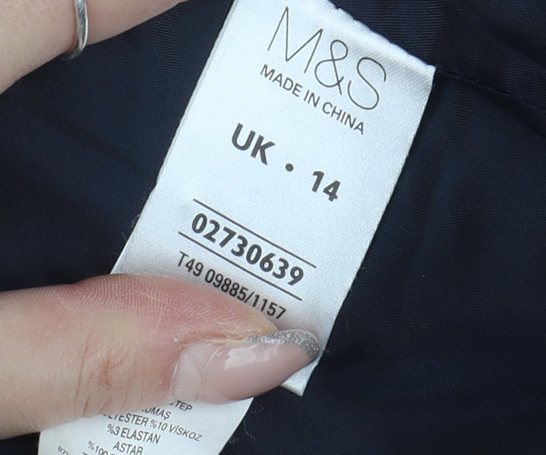 Marks and Spencer Women's Black Overcoat Size 14
