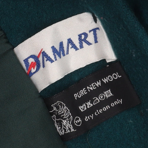 Damart Green Wool Women's Mid-Length Overcoat Size 18