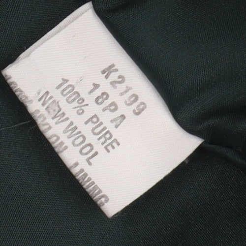 Damart Green Wool Women's Mid-Length Overcoat Size 18