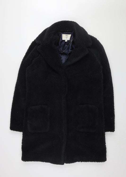 Dorothy Perkins Women's Black Faux Fur Overcoat Size 12