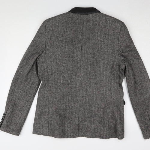 Topman Men's Grey Tweed Blazer 40R Herringbone Classic
