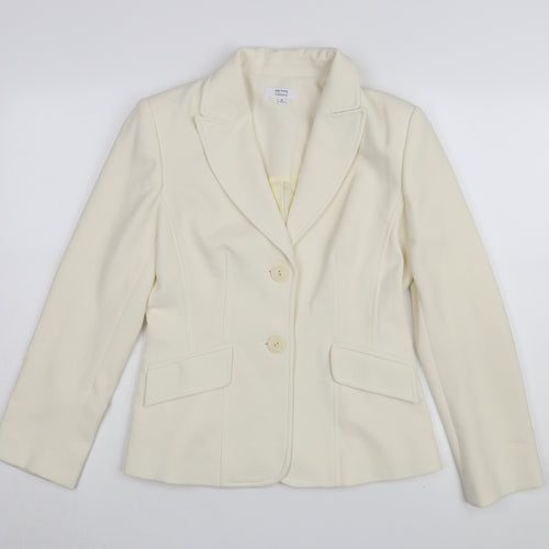 Debenhams Women Ivory Blazer Size 10 Petite Suit Jacket