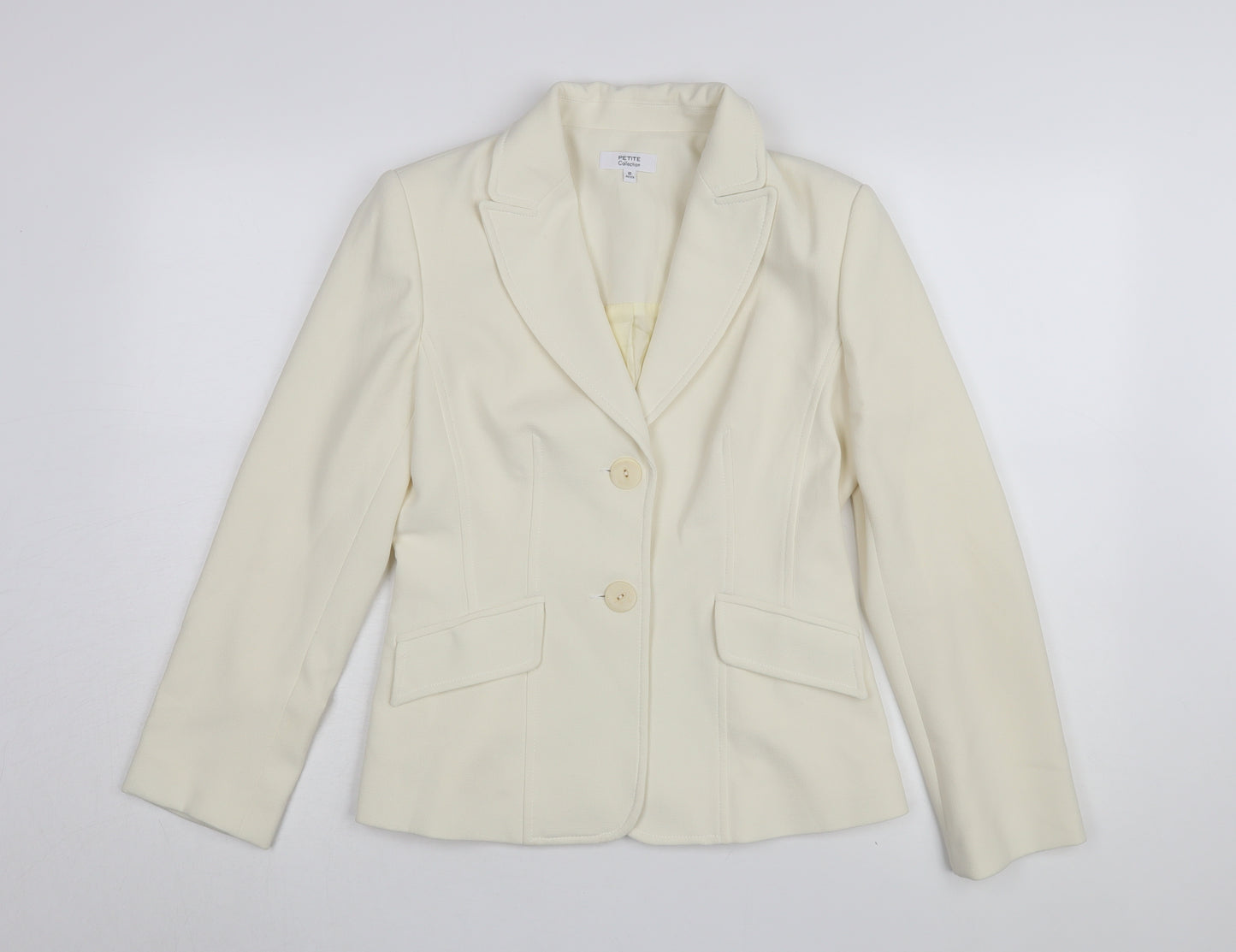 Debenhams Women Ivory Blazer Size 10 Petite Suit Jacket