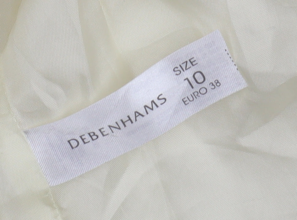 Debenhams Women Ivory Blazer Size 10 Petite Suit Jacket