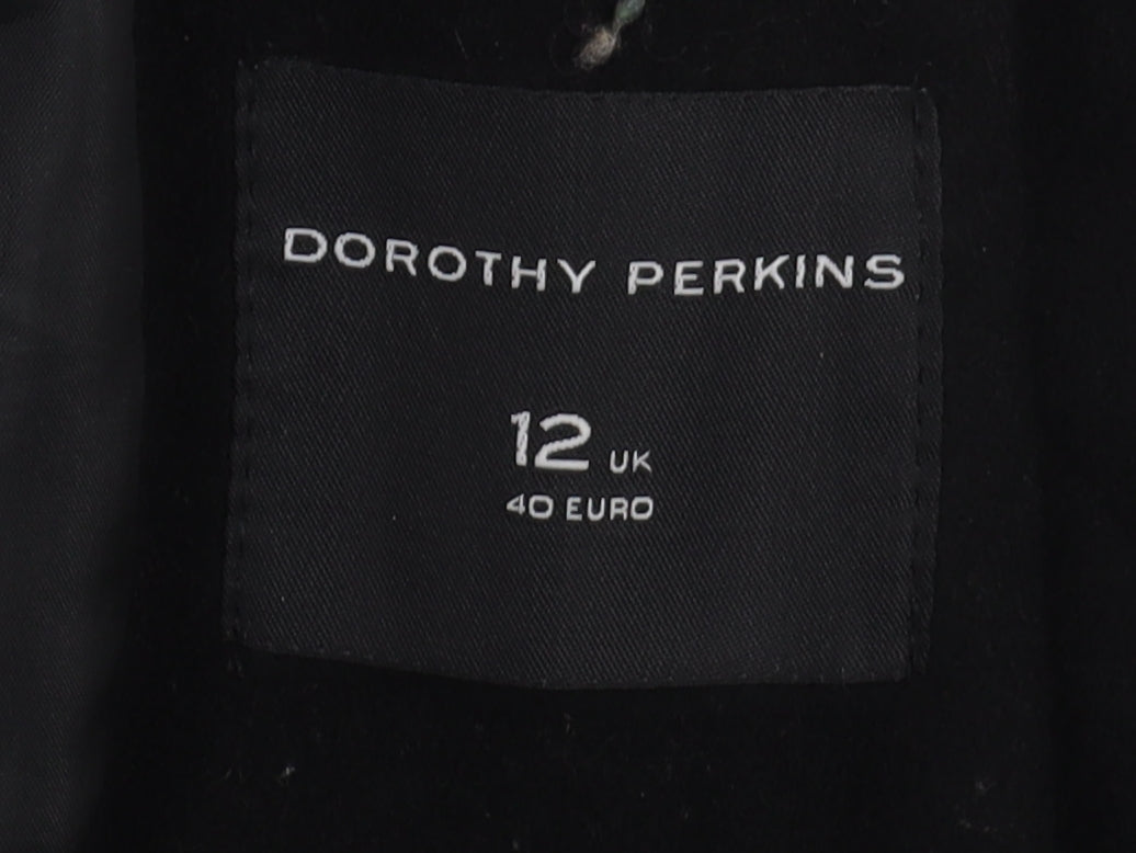 Dorothy Perkins Women's Black Wool Overcoat Size 12