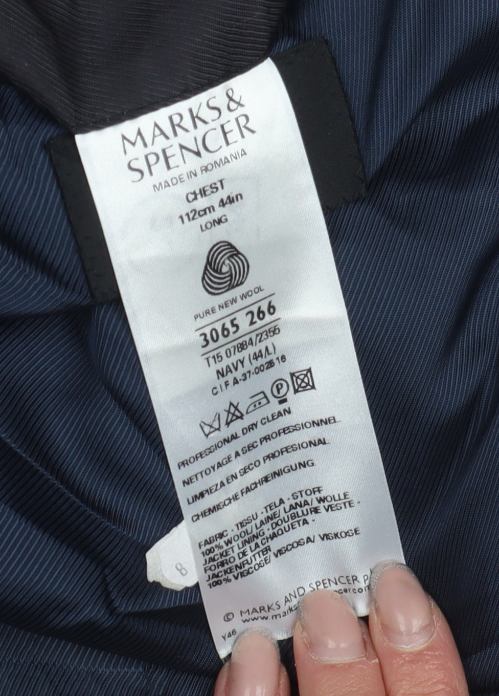 Marks and Spencer Men's Navy Wool Blazer 44L