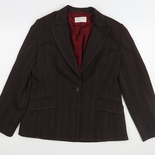 Precis Petite Brown Pinstripe Blazer Women UK 14