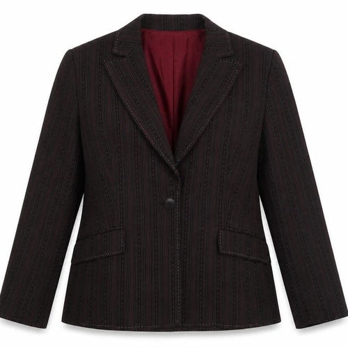 Precis Petite Brown Pinstripe Blazer Women UK 14