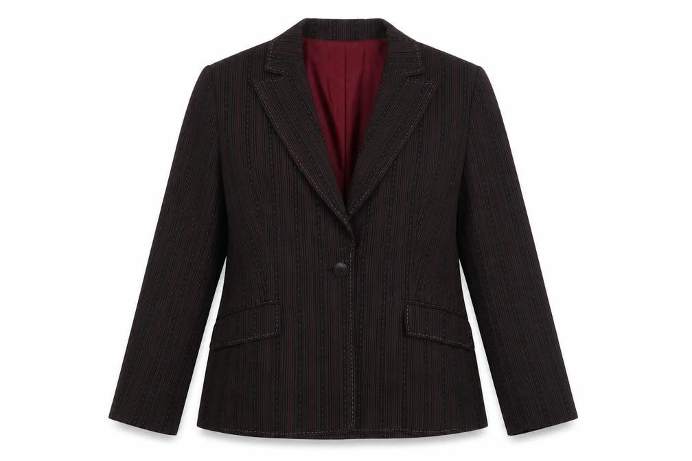 Precis Petite Brown Pinstripe Blazer Women UK 14