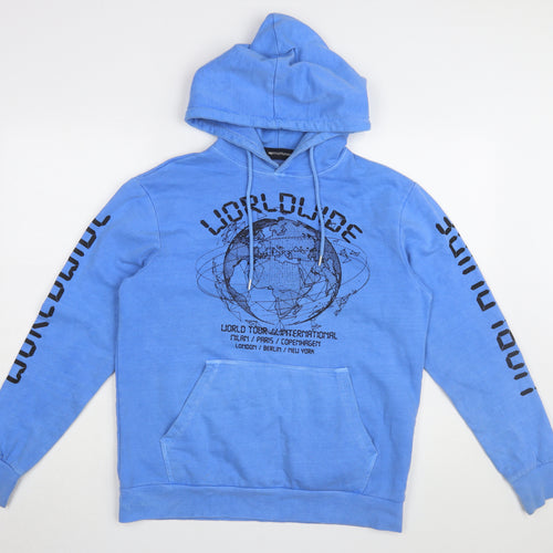 PrettyLittleThing Women's Blue Pullover Hoodie Size S