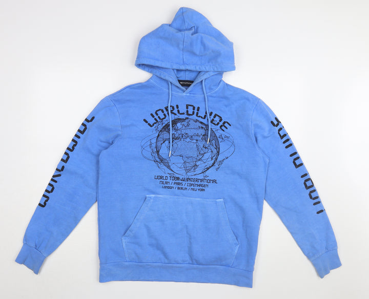 PrettyLittleThing Women's Blue Pullover Hoodie Size S