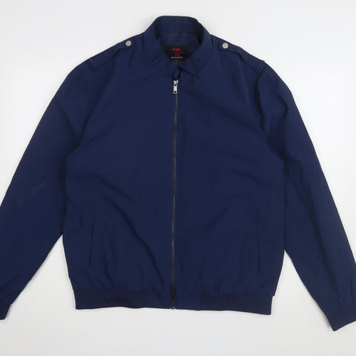 TT Fashion Men's Blue Bomber Jacket, L, Casual Style