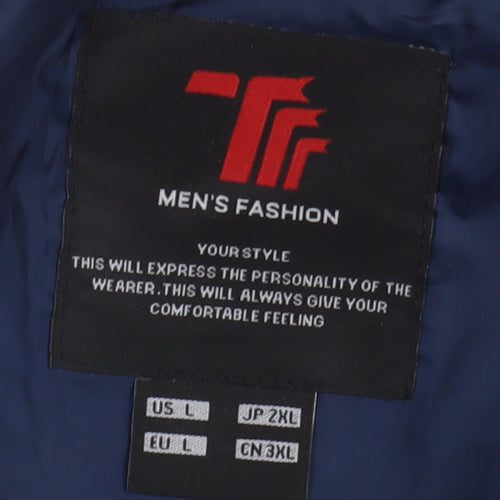 TT Fashion Men's Blue Bomber Jacket, L, Casual Style