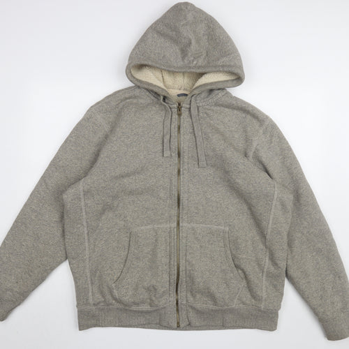 Marks and Spencer Men's Grey Fleece Full Zip Hoodie XL