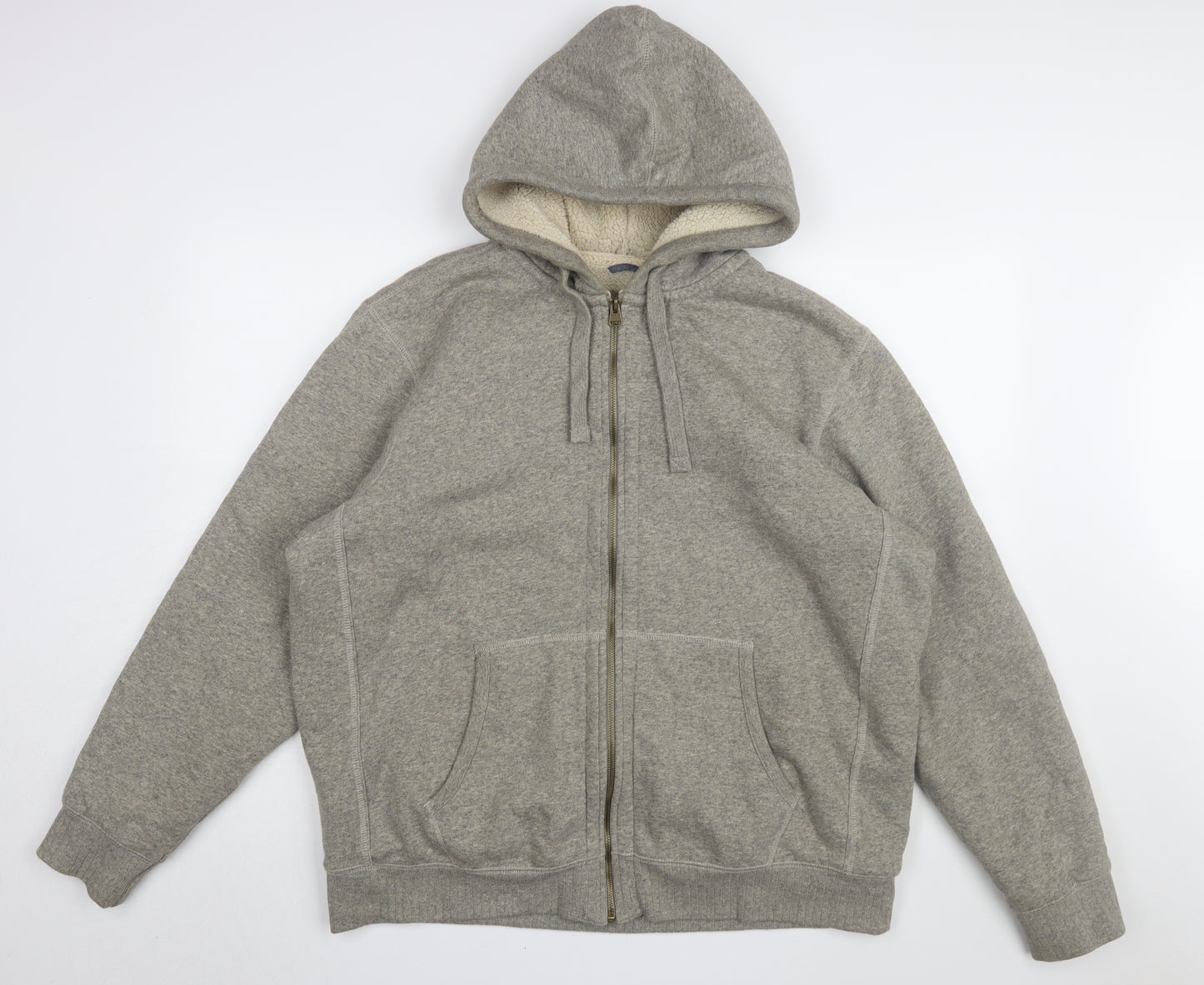 Marks and Spencer Men's Grey Fleece Full Zip Hoodie XL